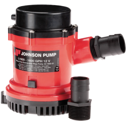 Johnson Pump L-serie bilgepomp L1600, 12V-7A, 100l-min, slangaansluiting 1-1-8  & 1-1-4