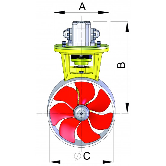Hydraulic bow thruster 55 kgf incl. 3.5 kW hydro motor
