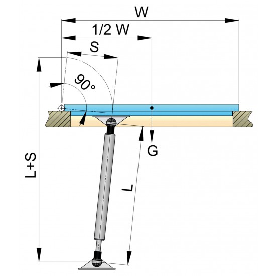 Gasveer, roestvast staal (AISI 316), 280-440 mm. incl. aansluitingen