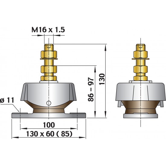 FlexiMotortrillingsdemper voor 3-cilinder scheepsdieselmotoren
