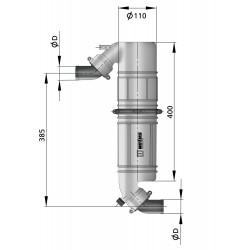 VETUS geluiddemper - zwanenhals type NLPG, 40 mm slangaansluitingen