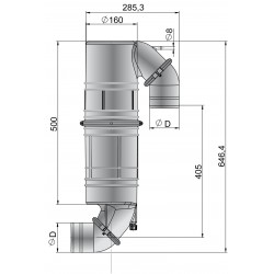VETUS geluiddemper - zwanenhals type NLPG, 60 mm slangaansluitingen