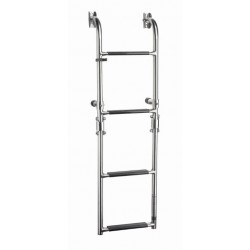 Zwemladder, SS316, 4 trede met synthetiche grips, folding, transom mounted