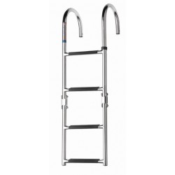 Zwemladder, SS316, 4 trede met synthetiche grips, folding, deck mounted