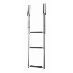 Zwemladder, SS316, 3 trede met synthetiche grips, telescopic transom mounted