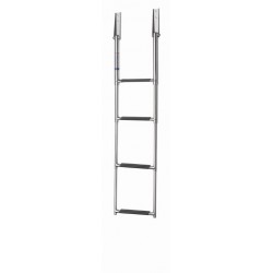 Zwemladder, SS316, 4 trede met synthetiche grips, telescopic transom mounted