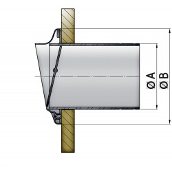 VETUS uitlaat-spiegeldoorvoer met terugslagklep, RVS, 102 mm