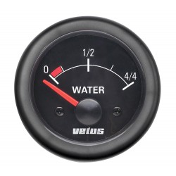 VETUS waterniveaumeter, zwart, 12 Volt, gatmaat 52mm