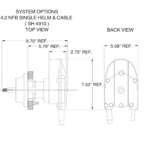 SeaStar  NFB  (no-feedback) 4.2 rotary stuursysteem met kabel  7' (2.13m)